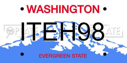 ITEH98 Washington License Plate