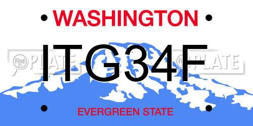 ITG34F Washington License Plate