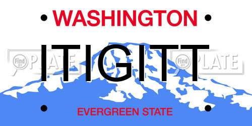 ITIGITT Washington License Plate
