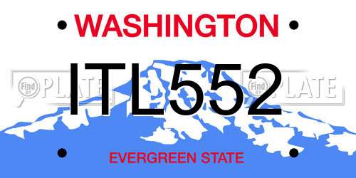 ITL552 Washington License Plate