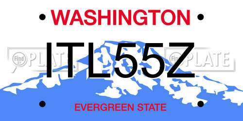 ITL55Z Washington License Plate
