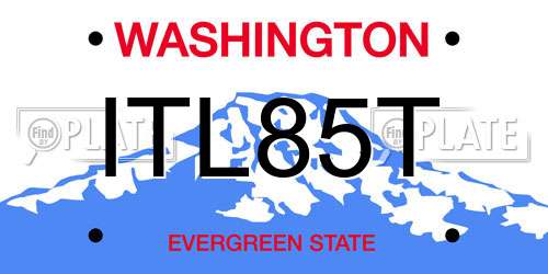ITL85T Washington License Plate