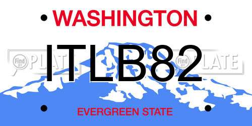 ITLB82 Washington License Plate