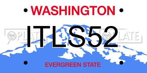 ITLS52 Washington License Plate