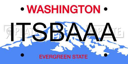 ITSBAAA Washington License Plate