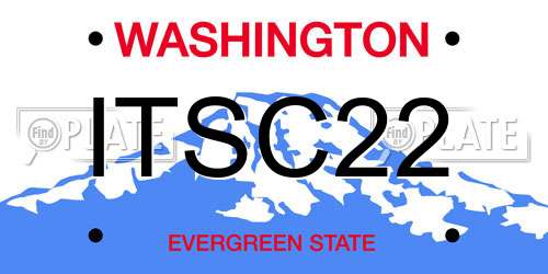 ITSC22 Washington License Plate