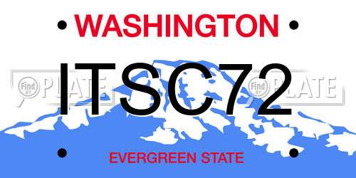 ITSC72 Washington License Plate