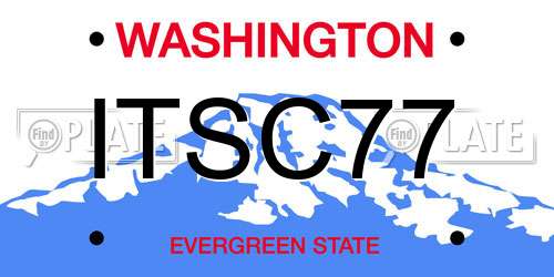 ITSC77 Washington License Plate