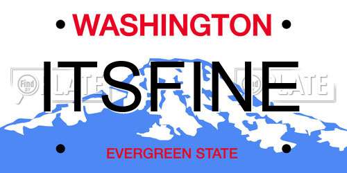 ITSFINE Washington License Plate