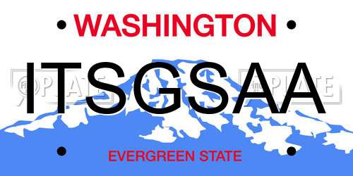 ITSGSAA Washington License Plate
