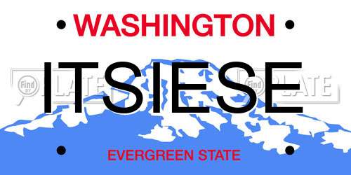 ITSIESE Washington License Plate
