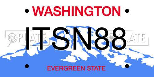 ITSN88 Washington License Plate