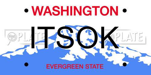 ITSOK Washington License Plate