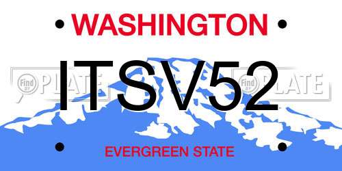 ITSV52 Washington License Plate
