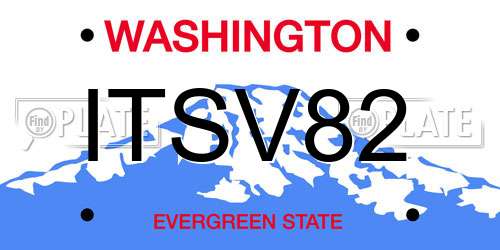 ITSV82 Washington License Plate