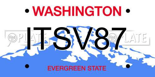 ITSV87 Washington License Plate