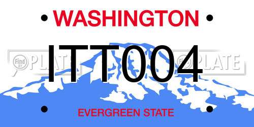 ITT004 Washington License Plate