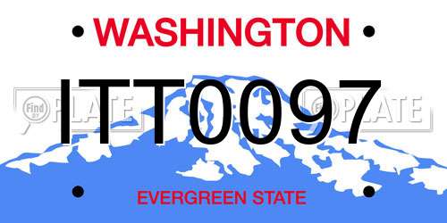 ITT0097 Washington License Plate