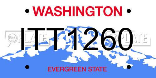 ITT1260 Washington License Plate