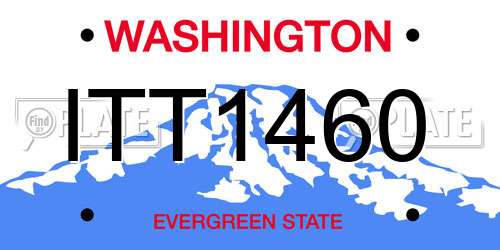 ITT1460 Washington License Plate
