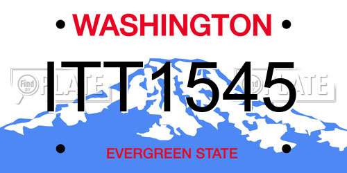 ITT1545 Washington License Plate