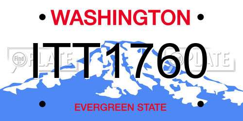 ITT1760 Washington License Plate