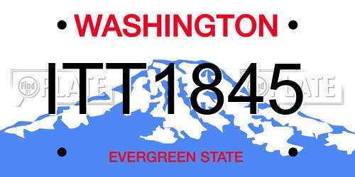 ITT1845 Washington License Plate