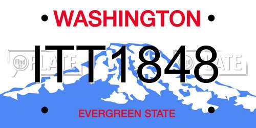ITT1848 Washington License Plate