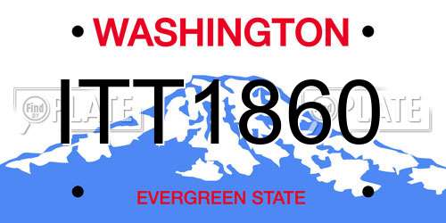 ITT1860 Washington License Plate
