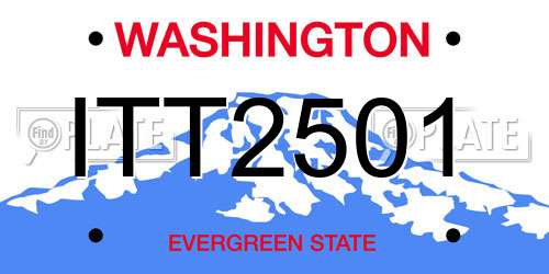 ITT2501 Washington License Plate