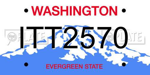 ITT2570 Washington License Plate