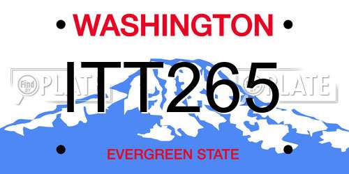 ITT265 Washington License Plate