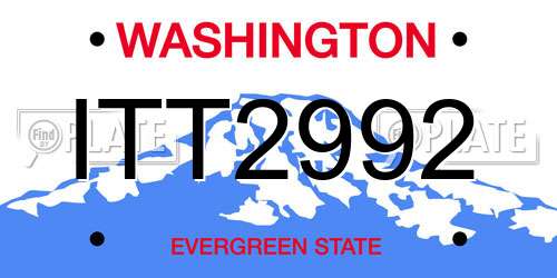 ITT2992 Washington License Plate