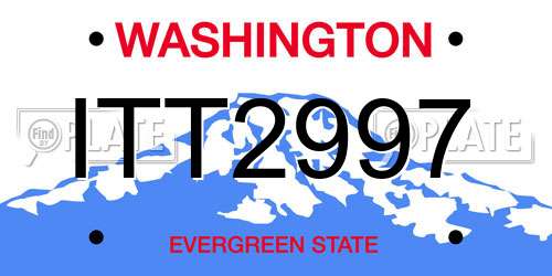 ITT2997 Washington License Plate