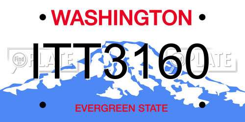 ITT3160 Washington License Plate