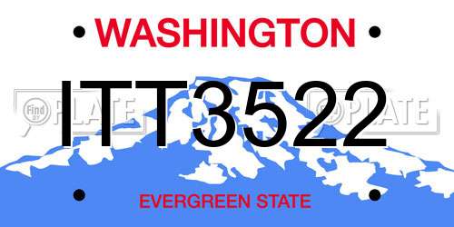 ITT3522 Washington License Plate