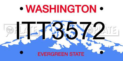 ITT3572 Washington License Plate