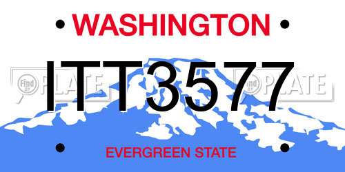 ITT3577 Washington License Plate
