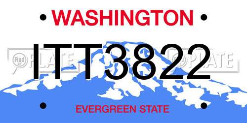 ITT3822 Washington License Plate