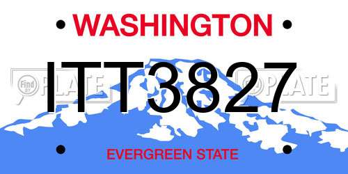 ITT3827 Washington License Plate