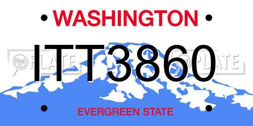 ITT3860 Washington License Plate