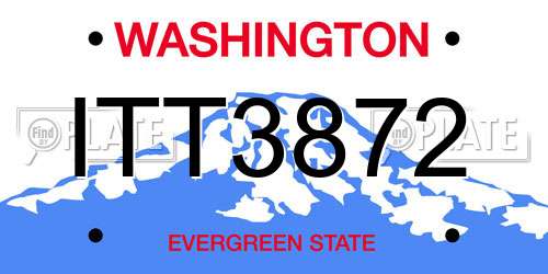 ITT3872 Washington License Plate