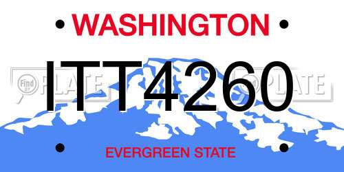ITT4260 Washington License Plate