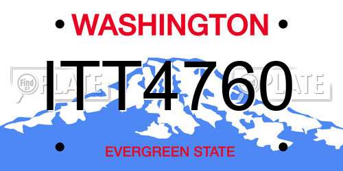 ITT4760 Washington License Plate
