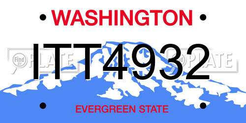 ITT4932 Washington License Plate
