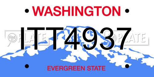 ITT4937 Washington License Plate