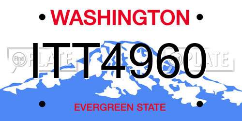 ITT4960 Washington License Plate