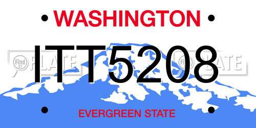 ITT5208 Washington License Plate