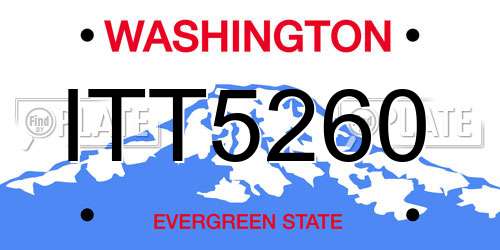 ITT5260 Washington License Plate