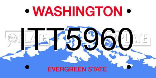 ITT5960 Washington License Plate